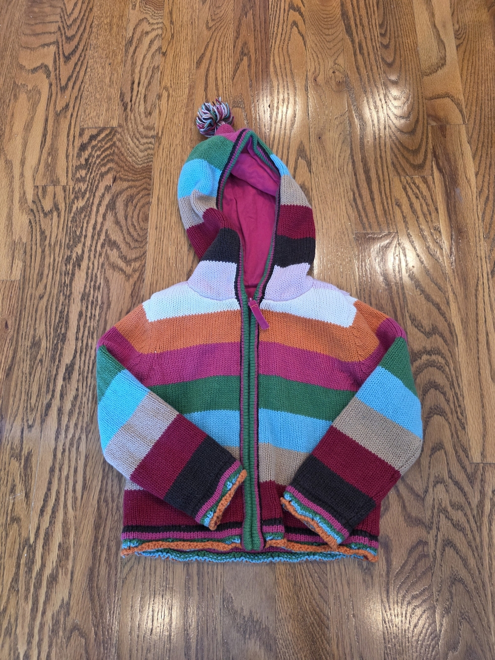 GAP Kids Multicolor Striped Hooded Zip Sweater